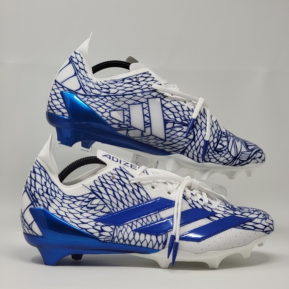 adidas Mens Size 12.5 ADIZERO ELECTRIC II Football Cleats Royal Blue IH8569 New - Picture 3 of 10